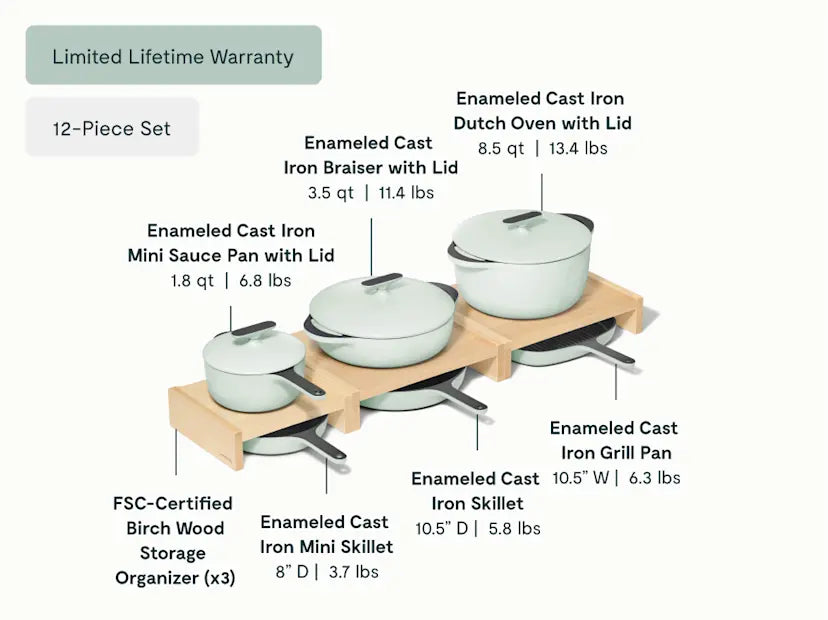 Enameled Cast Iron & Minis Set 12-pc Set