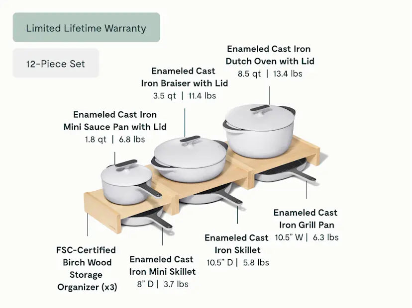 Enameled Cast Iron & Minis Set 12-pc Set
