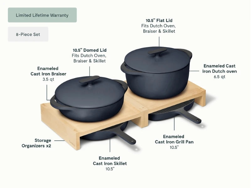 Enameled Cast Iron Set 8-pc Set